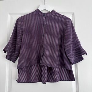 Apiece Apart Cropped Silk Blouse